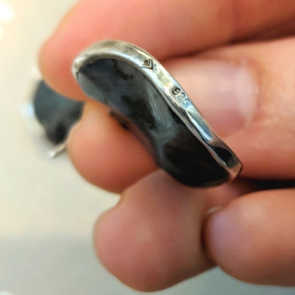 Beautiful Retired large SILPADA Feldspar and Sterling silver wavy  Earrings - Picture 5 of 6